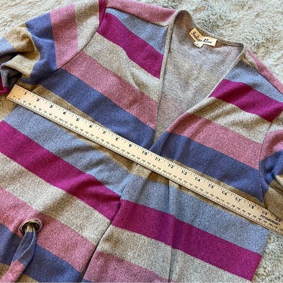 Cute Striped Belted Shrug by Indigo Rose Womens Large - Picture 5 of 9